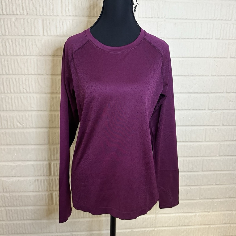 Athleta‎ Momentum Flex Top Sz L Burgundy Athletic Slim Fit Workout Breathable
